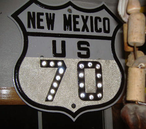 New Mexico U.S. Highway 70 sign.
