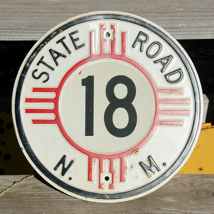 New Mexico State Highway 18 sign.