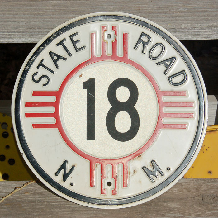 New Mexico State Highway 18 sign.