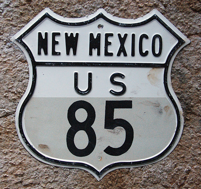 New Mexico U.S. Highway 85 sign.