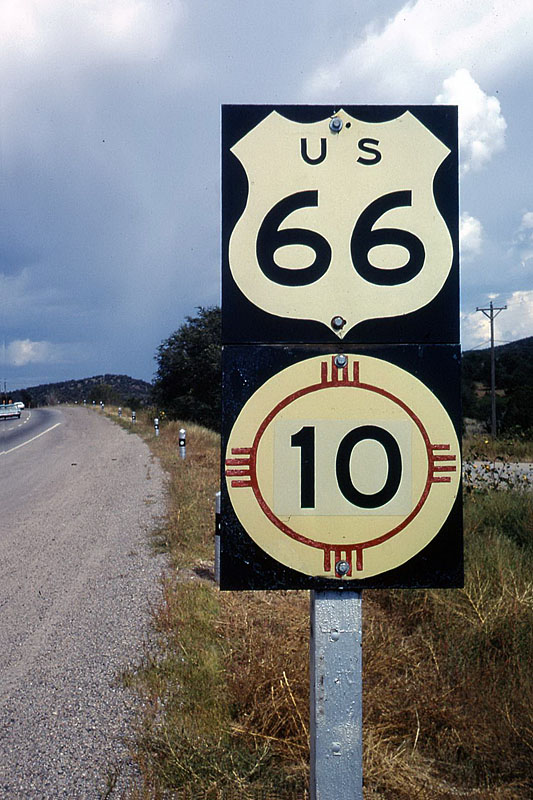 New Mexico - State Highway 10 and U.S. Highway 66 sign.