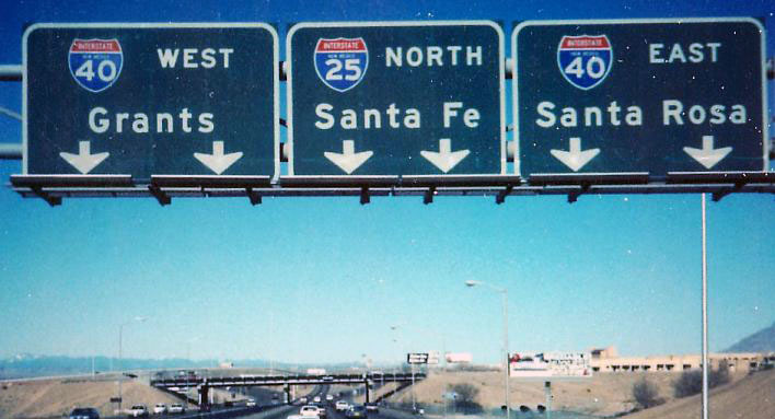 New Mexico - Interstate 25 and Interstate 40 sign.
