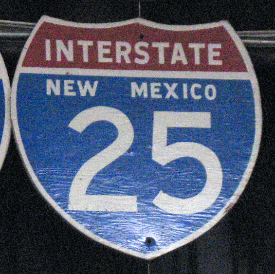 New Mexico Interstate 25 sign.