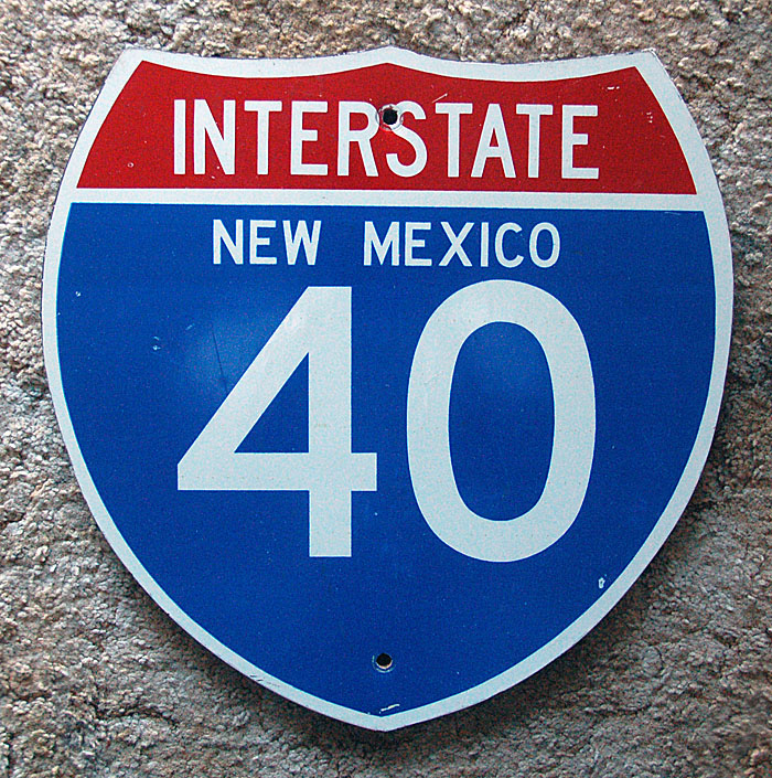 New Mexico Interstate 40 sign.