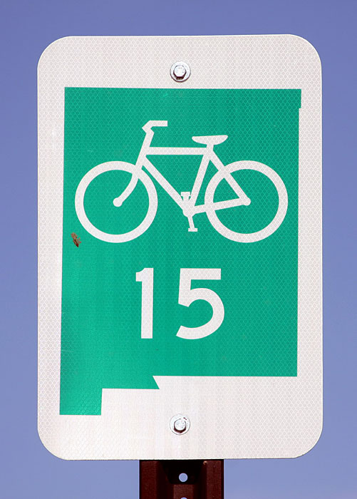 New Mexico bicycle route 15 sign.