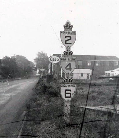 Nova Scotia - Provincial Highway 6, Provincial Highway 4, and Provincial Highway 2 sign.