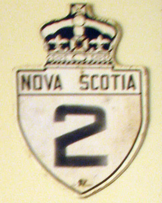 Nova Scotia Provincial Highway 2 sign.