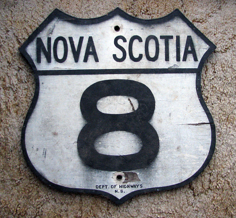Nova Scotia Provincial Highway 8 sign.