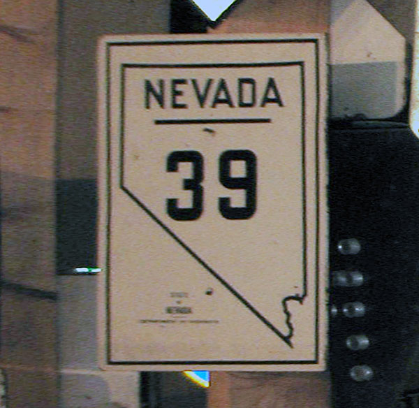 Nevada State Highway 39 sign.