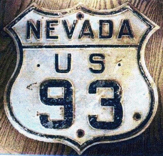 Nevada U.S. Highway 93 sign.