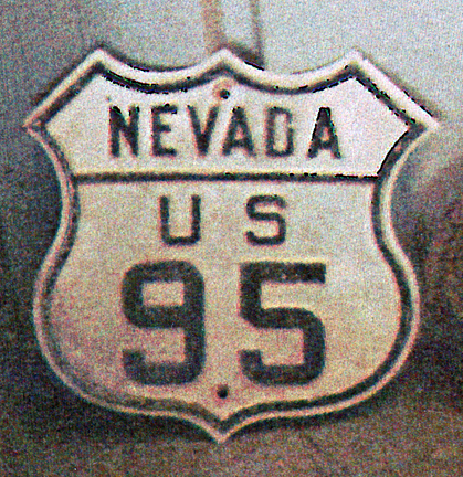 Nevada U.S. Highway 95 sign.
