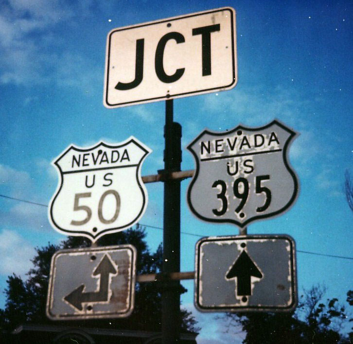 Nevada - U.S. Highway 395 and U.S. Highway 50 sign.