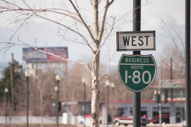 Nevada business loop 80 sign.