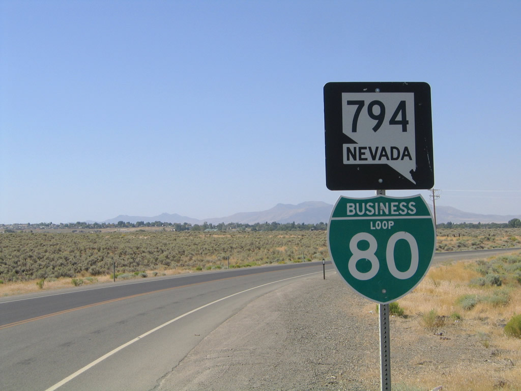 Nevada - business loop 80 and State Highway 794 sign.