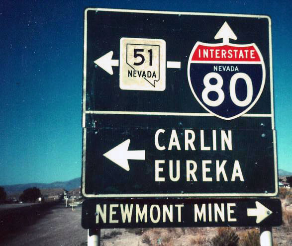 Nevada - Interstate 80 and State Highway 51 sign.