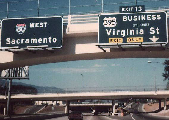 Nevada - U.S. Highway 395 and Interstate 80 sign.