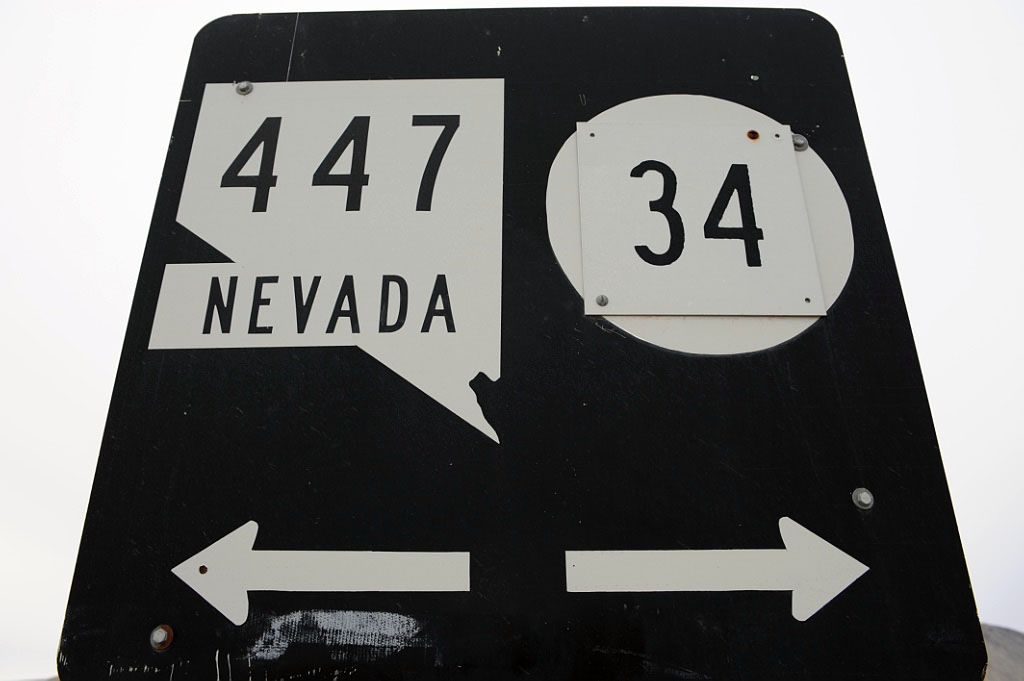 Nevada - Washoe County route 34 and State Highway 447 sign.