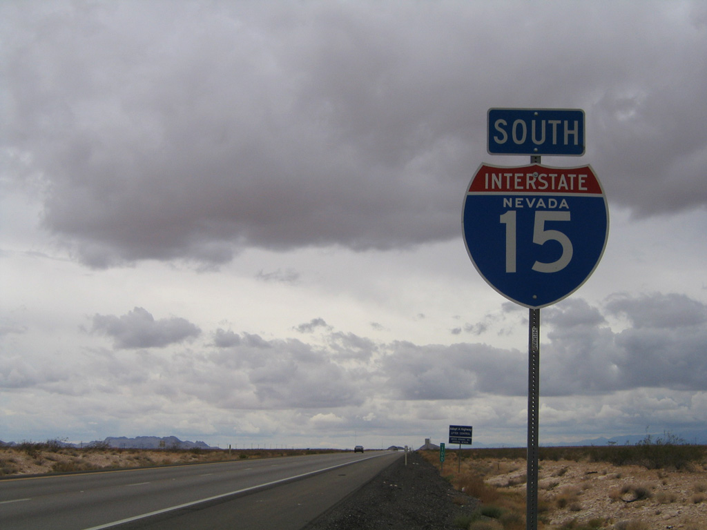 Nevada Interstate 15 sign.