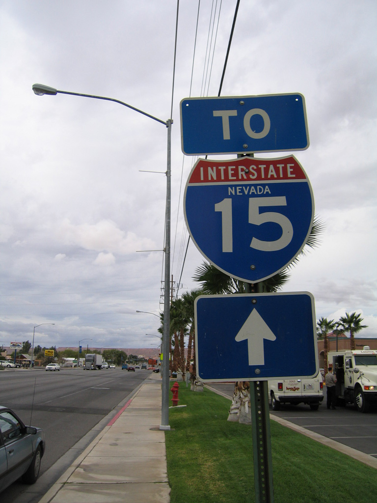 Nevada Interstate 15 sign.