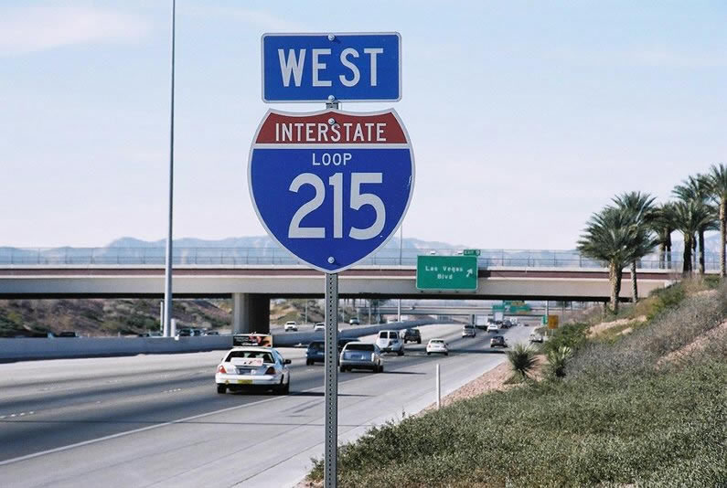 Nevada interstate loop 215 sign.