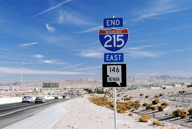 Nevada - State Highway 146 and Interstate 215 sign.