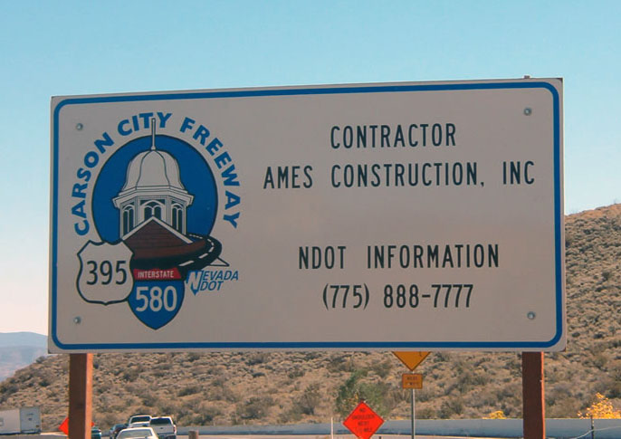 Nevada - Interstate 580 and U.S. Highway 395 sign.