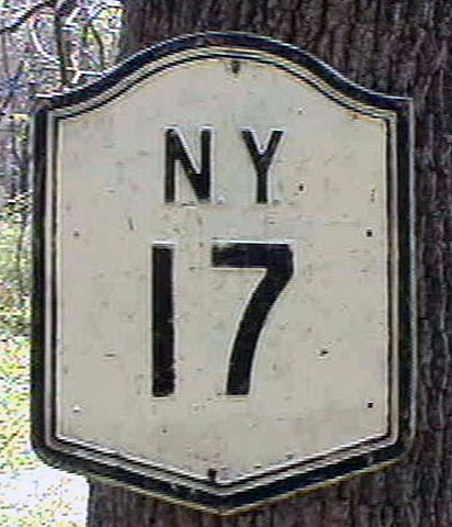 New York State Highway 17 sign.