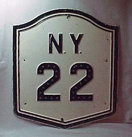 New York State Highway 22 sign.