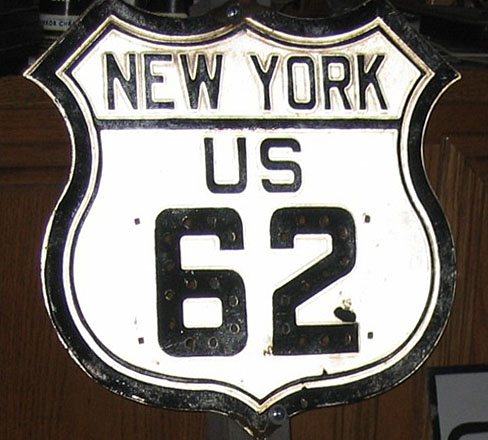 New York U.S. Highway 62 sign.
