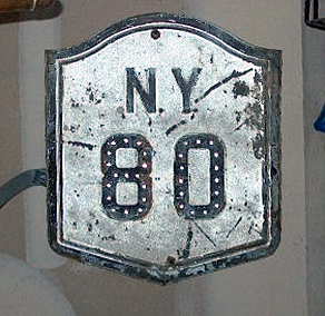 New York State Highway 80 sign.