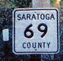 New York Saratoga County route 69 sign.