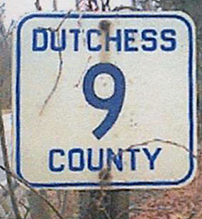 New York Dutchess County route 9 sign.
