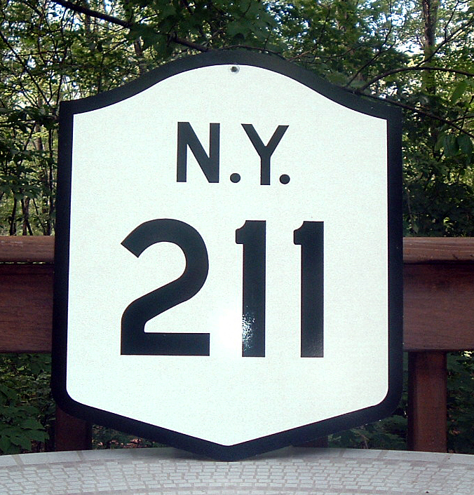 New York State Highway 211 sign.