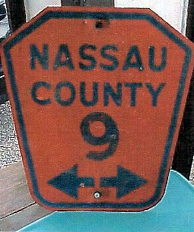 New York Nassau County route 9 sign.