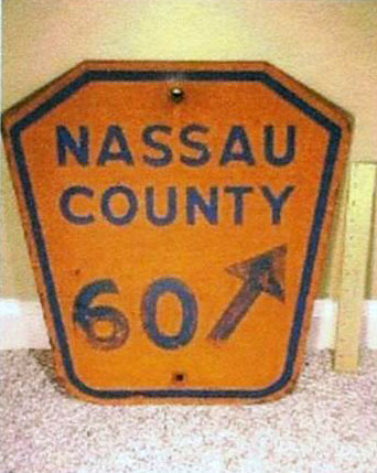 New York Nassau County route 60 sign.