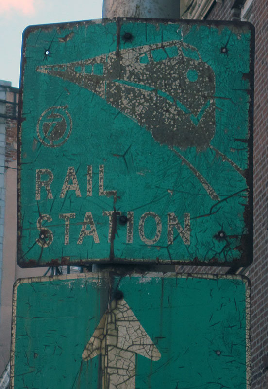 New York rail station sign.