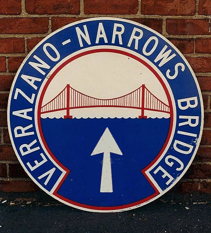 New York Verrazano-Narrows Bridge sign.