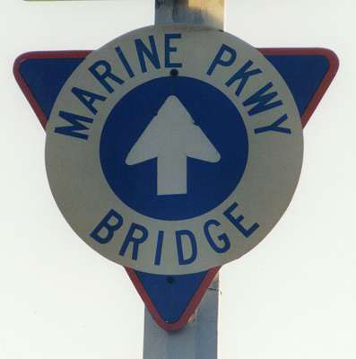 New York Marine Parkway Bridge sign.