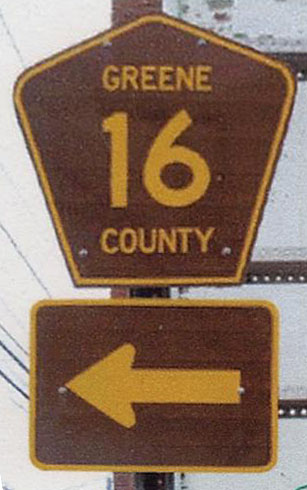 New York Greene County route 16 sign.