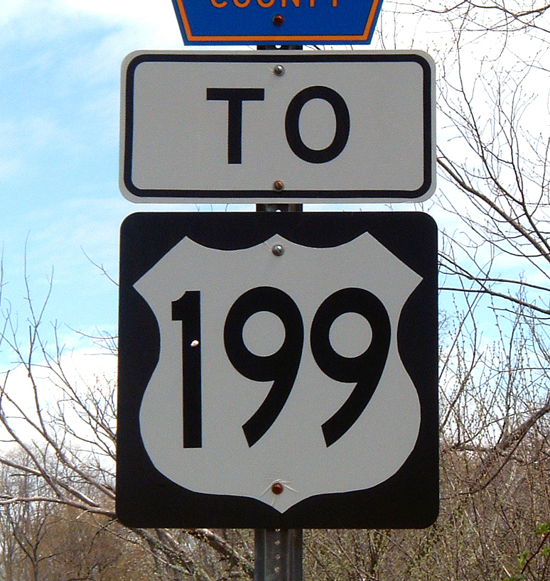 New York U.S. Highway 199 sign.