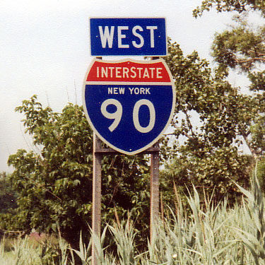 New York Interstate 90 sign.