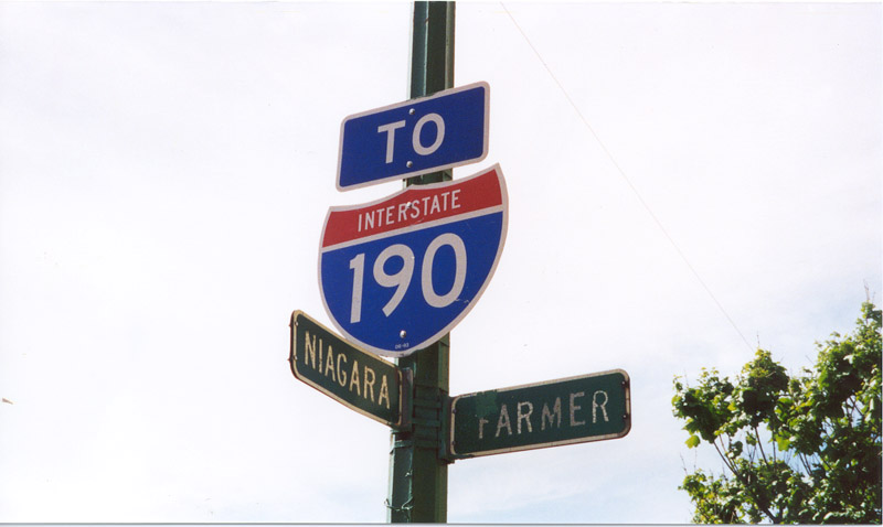 New York Interstate 190 sign.