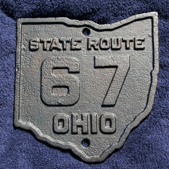Ohio State Highway 67 sign.