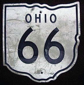 Ohio State Highway 66 sign.