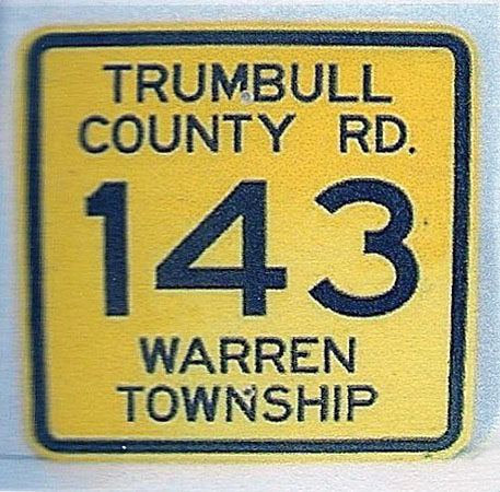 Ohio Trumbull County route 143 sign.