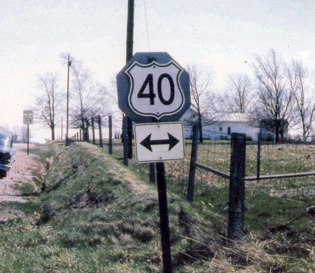 Ohio - State Highway 726 and U.S. Highway 40 sign.