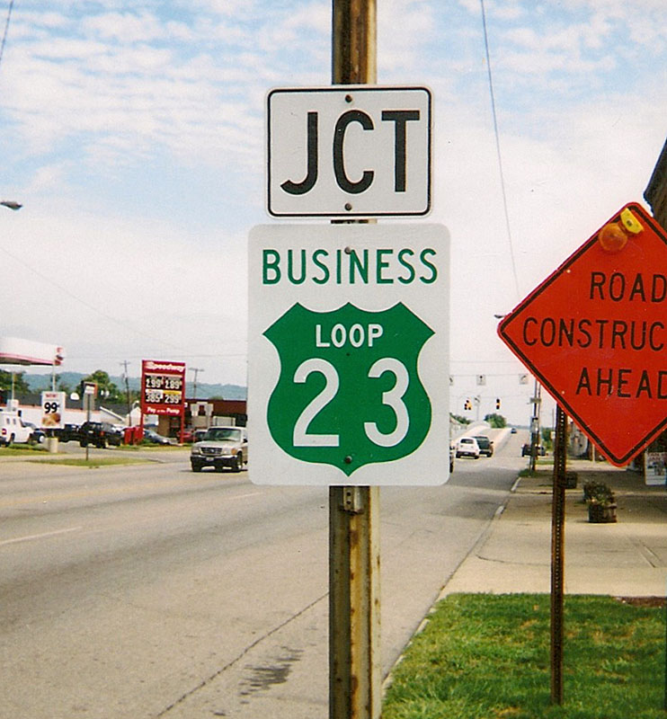 Ohio business U. S. highway 23 sign.