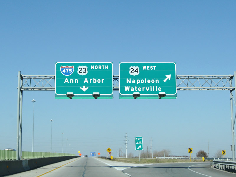 Ohio - Interstate 475, U.S. Highway 23, and U.S. Highway 24 sign.
