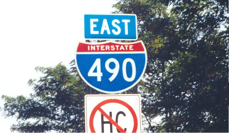 Ohio Interstate 490 sign.
