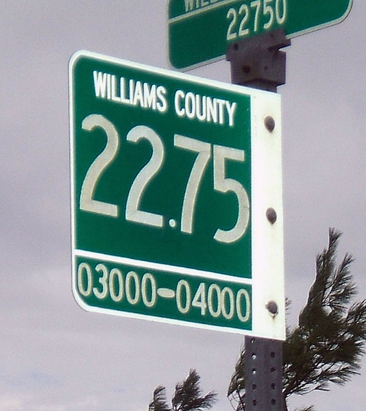 Ohio Williams County route 22.75 sign.